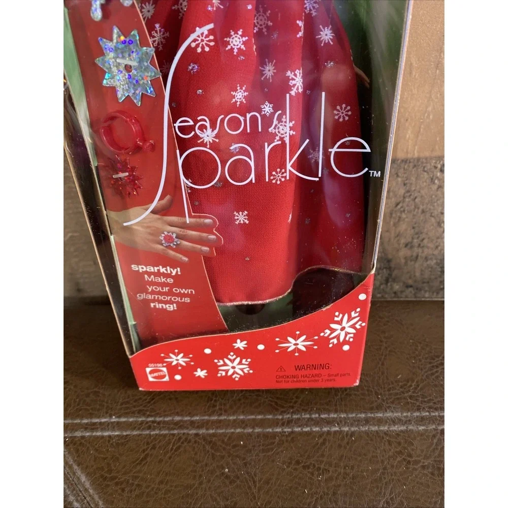 Barbie Doll Season's Sparkle Make your Own Ring Christmas 2001 Vtg Snowflake New